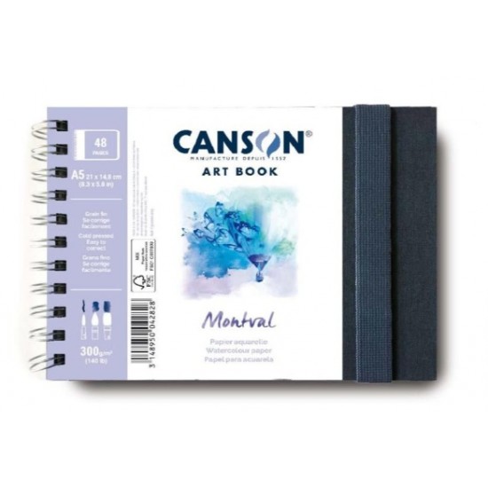 Canson A5 - 18.4*21  Art Book Montval Spiral Landscape  300gsm 48 pages